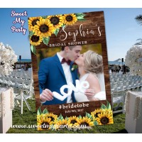 Sunflowers Wedding photo booth props frame,Sunflowers Bridal Shower photo booth props frame,(44w)